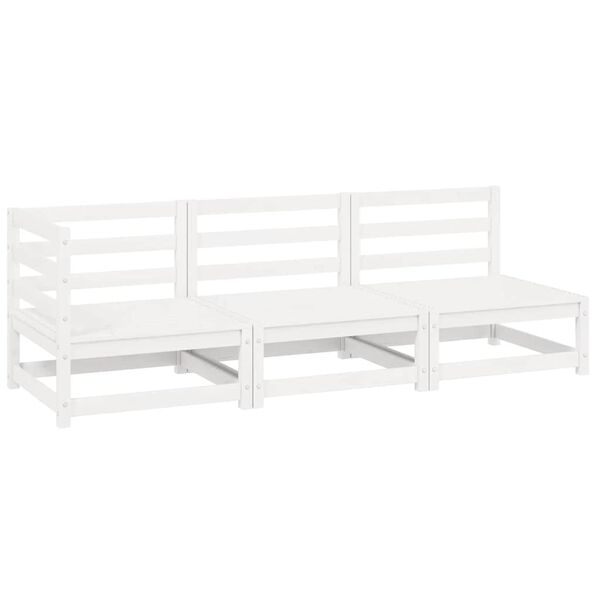 vidaXL 3-dielna z&aacute;hradn&aacute; sedacia s&uacute;prava biela mas&iacute;vna borovica