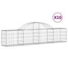 vidaXL Obl&uacute;kov&yacute; gabionov&yacute; k&ocirc;&scaron; 10 ks 200x30x40/60 cm pozinkovan&eacute; železo