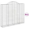 vidaXL Obl&uacute;kov&eacute; gabi&oacute;nov&eacute; ko&scaron;e 11 ks 200x30x160/180 pozinkovan&eacute; železo