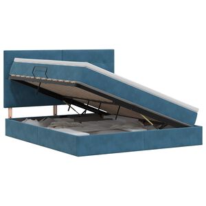 vidaXL Postel s &uacute;ložn&yacute;m prostorem a matrac&iacute; Tmavomodr&aacute; 180 x 200 cm