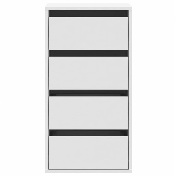 vidaXL Rohová komoda so zásuvkami biela 40x41x76 cm kompozitné drevo