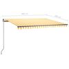vidaXL Automatick&aacute; mark&iacute;za s LED a senzorom vetra 400x350cm žlto-biela