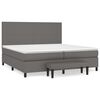 vidaXL Boxspring posteľ s matracom siv&aacute; 200x200 cm umel&aacute; koža
