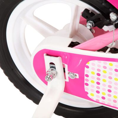 vidaXL Detský bicykel 12 palcový biely a ružový