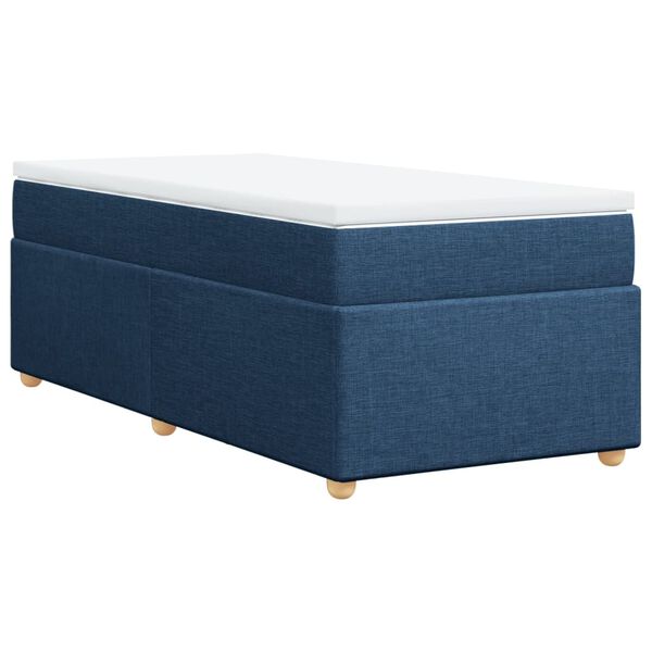 vidaXL Posteľn&yacute; r&aacute;m boxspring s matracom modr&yacute; 90x190 cm l&aacute;tka