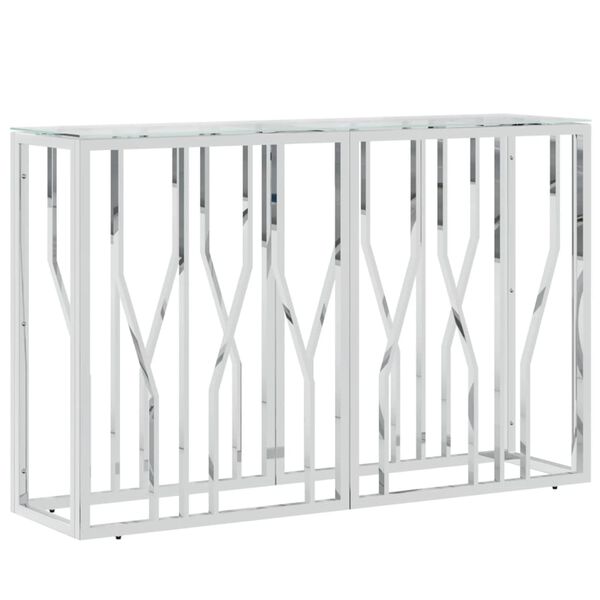 vidaXL Konferenčn&yacute; stol&iacute;k 110x30x40 cm nehrdzavej&uacute;ca oceľ a sklo