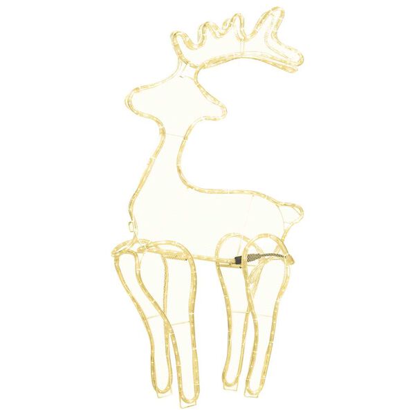 vidaXL Vianočná sieťovinová dekorácia so sobom 306 LED 60x24x89 cm