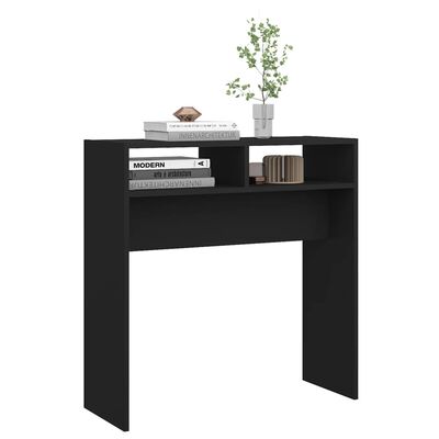 vidaXL Konzolový stolík čierny 78x30x80 cm drevotrieska