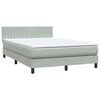vidaXL Posteľn&yacute; r&aacute;m boxsping s matracom bledosiv&yacute; 160x210 cm zamat