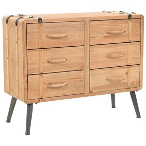 vidaXL Skrinka so z&aacute;suvkami, jedľov&yacute; mas&iacute;v 91x35x73 cm