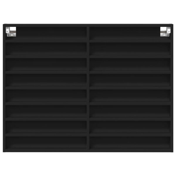 vidaXL Vitrína čierna 100x8,5x75 cm kompozitné drevo