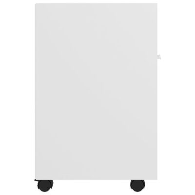 vidaXL Príručná skrinka+kolieska, biela 33x38x60 cm, kompozitné drevo