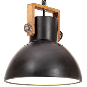 vidaXL Industri&aacute;lna z&aacute;vesn&aacute; lampa 25 W, čierna, okr&uacute;hla 30 cm E27