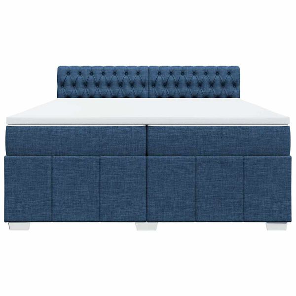 vidaXL Boxspring posteľ s matracom modr&aacute; 200x200 cm l&aacute;tka