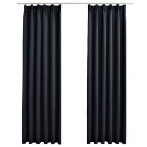 vidaXL Zatemňovacie z&aacute;vesy s h&aacute;čikmi 2 ks, antracitov&eacute; 140x175 cm