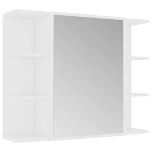 vidaXL Skrinka so zrkadlom, biela 80x20,5x64 cm, spracovan&eacute; drevo