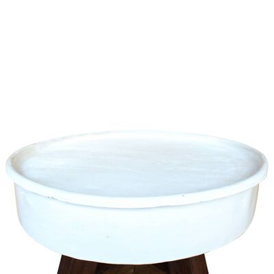 vidaXL Konferenčný stolík 60x45 cm biely masívne recyklované drevo