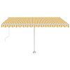 vidaXL Samostatne stojaca automatická markíza 400x300 cm žlto-biela