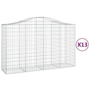 vidaXL Obl&uacute;kov&eacute; gabionov&eacute; ko&scaron;e 13 ks 200x50x120/140 cm pozink. železo