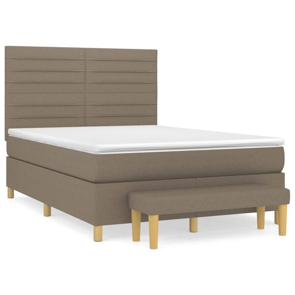vidaXL Posteľn&yacute; r&aacute;m boxspring s matracom sivohned 140x200 cm l&aacute;tka