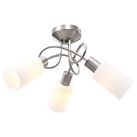 vidaXL Stropná lampa+keramické tienidlá na 3 žiarovky E14, biely kužeľ
