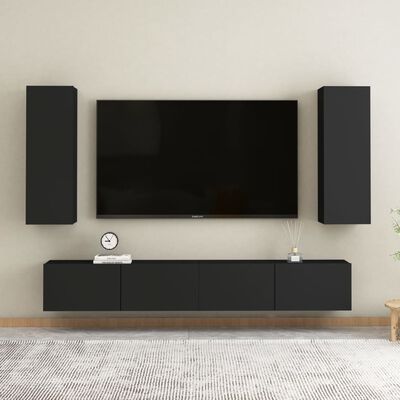 vidaXL TV skrinka, čierna 30,5x30x90 cm, kompozitné drevo