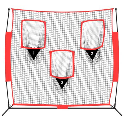 vidaXL Prenosná baseballová sieť čiernočervená 183x105x183cm polyester