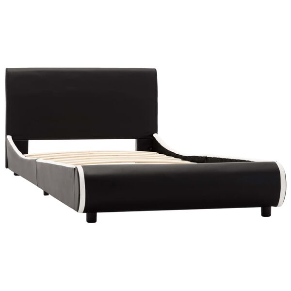 vidaXL Posteľný rám, čierny, umelá koža 90x200 cm