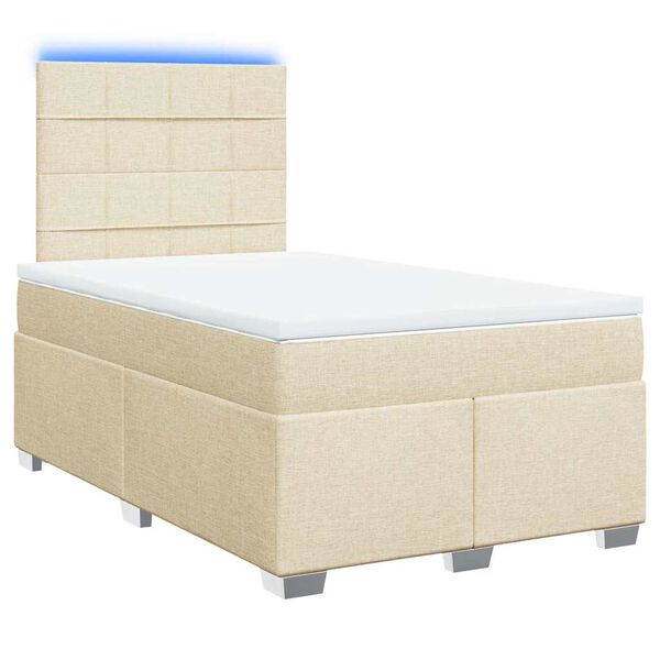 vidaXL Boxspring posteľ s matracom kr&eacute;mov&yacute; 120x200 cm l&aacute;tka
