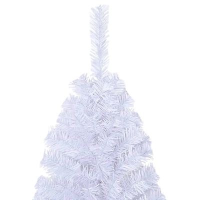 vidaXL Umelý vianočný stromček s hustým ihličím, biely 240 cm, PVC