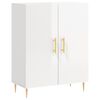 vidaXL Komoda leskl&aacute; biela 69,5x34x90 cm spracovan&eacute; drevo