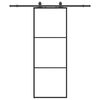 vidaXL Posuvn&eacute; dvere s kovan&iacute;m čierne 76x205 cm ESG sklo