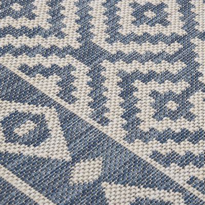 vidaXL Vonkajší koberec s plochým tkaním 80x150 cm modrý vzorovaný