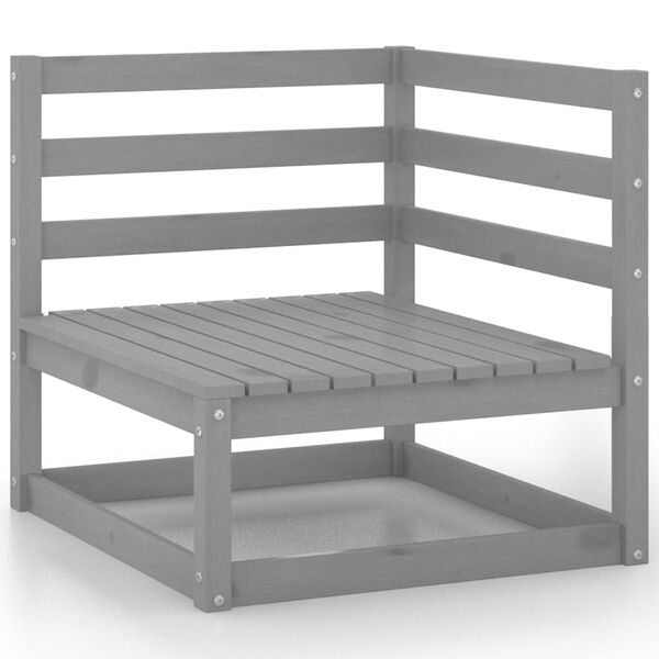 vidaXL 6-dielna z&aacute;hradn&aacute; sedacia s&uacute;prava siv&aacute; borovicov&yacute; mas&iacute;v