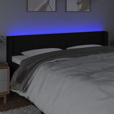 vidaXL Čelo postele s LED čierne 203x16x78/88 cm látka