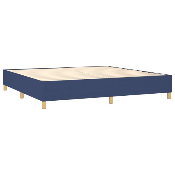 vidaXL Boxspring posteľ s matracom modr&aacute; 200x200 cm l&aacute;tka