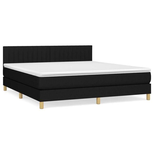 vidaXL Posteľn&yacute; r&aacute;m boxspring s matracom čierny 180x200 cm l&aacute;tka