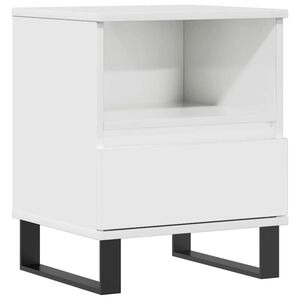 vidaXL Nočn&yacute; stol&iacute;k leskl&yacute; biely 40x35x50 cm spracovan&eacute; drevo