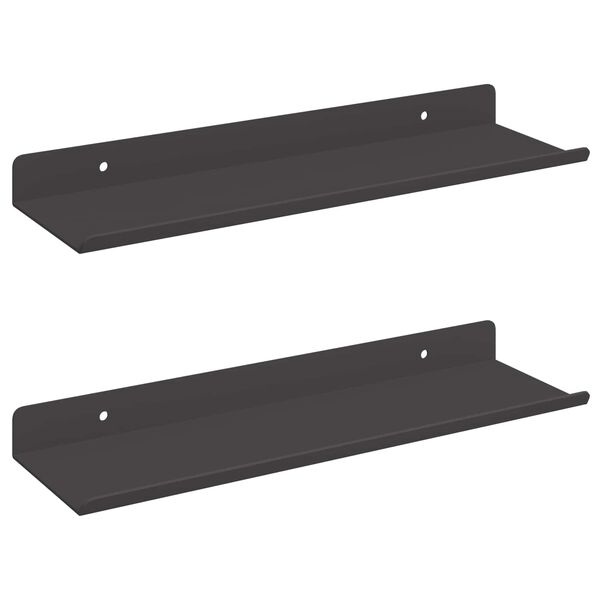 vidaXL Z&aacute;vesn&aacute; polica N&aacute;stenn&yacute; 2 pcs Čierny 30 x 9 x 2,5 cm Oceľ