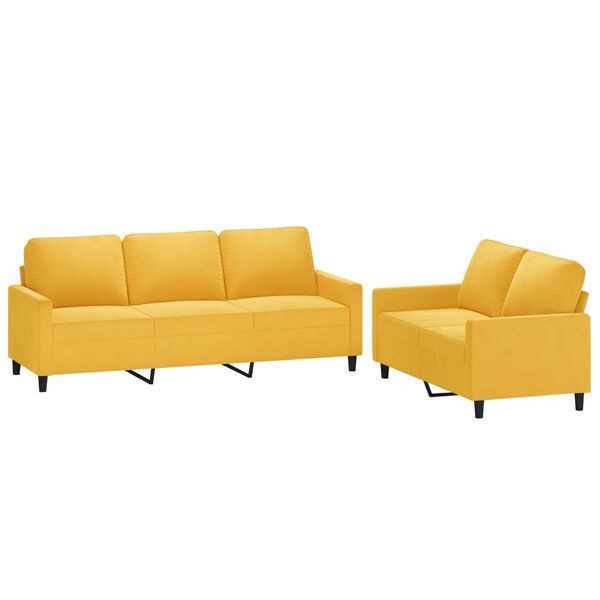 vidaXL 2-dielna sedacia s&uacute;prava s vank&uacute;&scaron;mi žlt&aacute; zamat