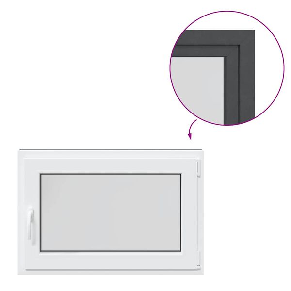 vidaXL Okno do suter&eacute;nu "RISOR" 90x70 cm otv&aacute;ravo-sklopn&eacute; DIN prav&eacute; antracitov&eacute;