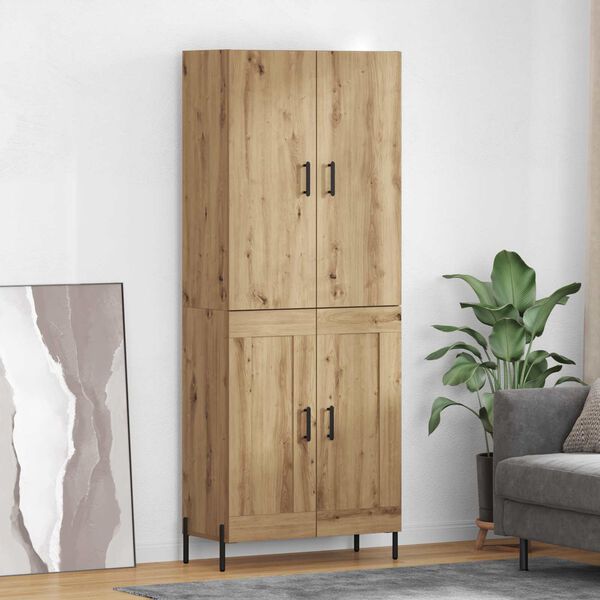 vidaXL Highboard Remeseln&yacute; dub 69,5 x 34 x 180 cm Kompozitn&eacute; drevo
