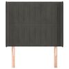 vidaXL Čelo postele so záhybmi tmavosivé 103x16x118/128 cm zamat