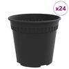 vidaXL Kulat&yacute; kvetin&aacute;č 24 pcs Čierna &Oslash; 17 x 14 cm Plast