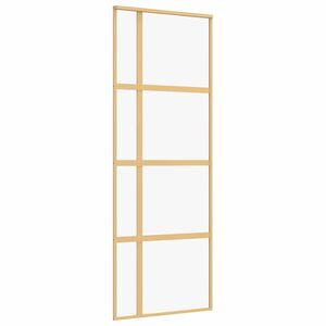vidaXL Posuvn&eacute; dvere zlat&eacute; 76x205 cm č&iacute;re ESG sklo a hlin&iacute;k