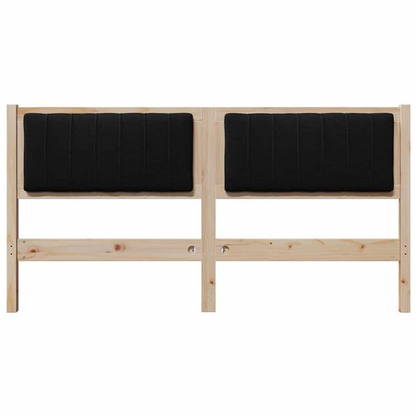 vidaXL Čal&uacute;nen&eacute; čelo postele Hned&aacute; 160 cm Mas&iacute;vne borovicov&eacute; drevo