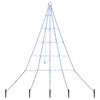 vidaXL LED Vianočn&yacute; stromček so zemn&yacute;mi kol&iacute;kmi Modr&aacute; 182 cm Kov
