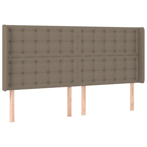 vidaXL Čelo postele s LED sivohned&eacute; 183x16x118/128 cm l&aacute;tka