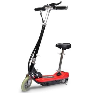 vidaXL Elektrick&aacute; kolobežka so sedadlom 120 W, červen&aacute;