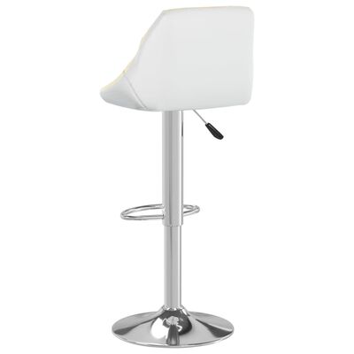 vidaXL Barové stoličky 2 ks krémové a biele umelá koža